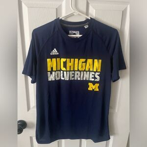 collegiate Michigan Wolverines Short Sleeve Tee Shirt Adidas Size Adult M